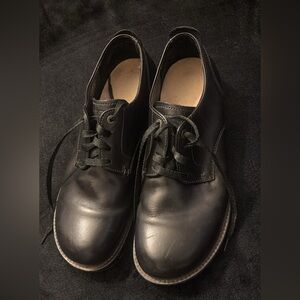 Birkenstock Black Leather Derby Shoes
